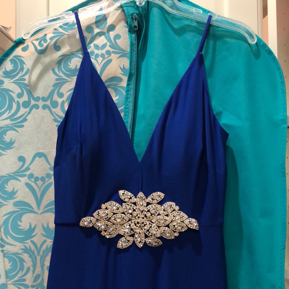 NWOT- Rhinestone Gown with Train